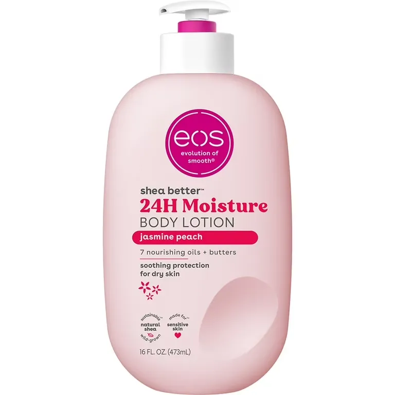 "EOS SHEA BETTER BODY LOTION 24 HR MOISTURE 12/16oz JASMINE PEACH"					 