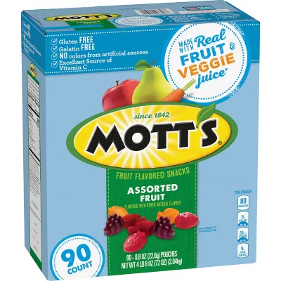 MOTT'S FRUITS SNACKS 90CT (0.8OZ)